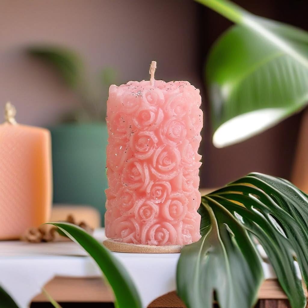 Rose Flower Shape Candle for Home Decor | Romantic Fragrance Candles | Smoke-Free Pillar Candle | Romantic Night (Pack of 1, Pink)-image-39