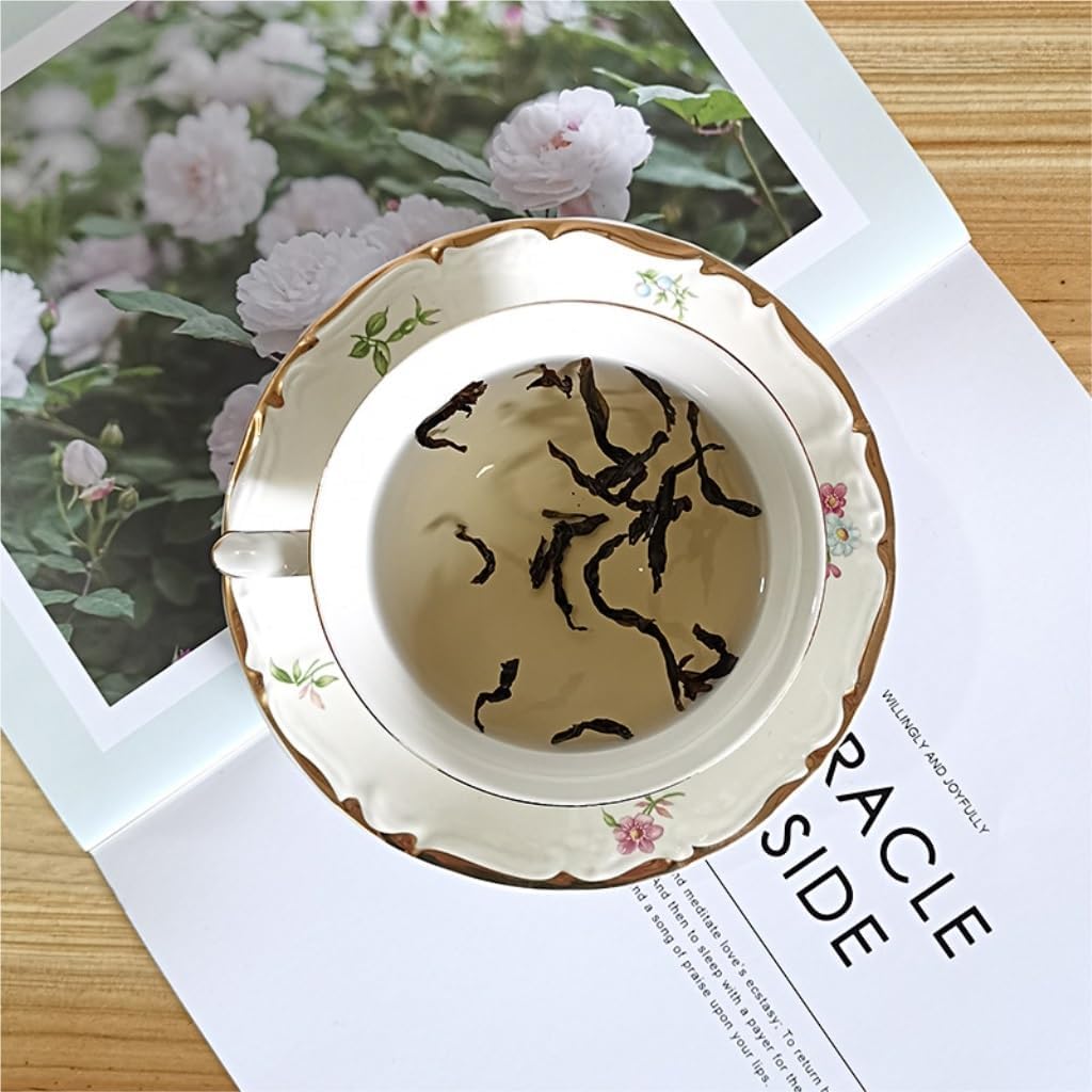 Coffee Cup Set English Afternoon Tea Cup and Saucer Ceramic Coffee Cup Flower Tea Cup Home Gift Floral Cup and Saucer Set Coffee Mug(B)