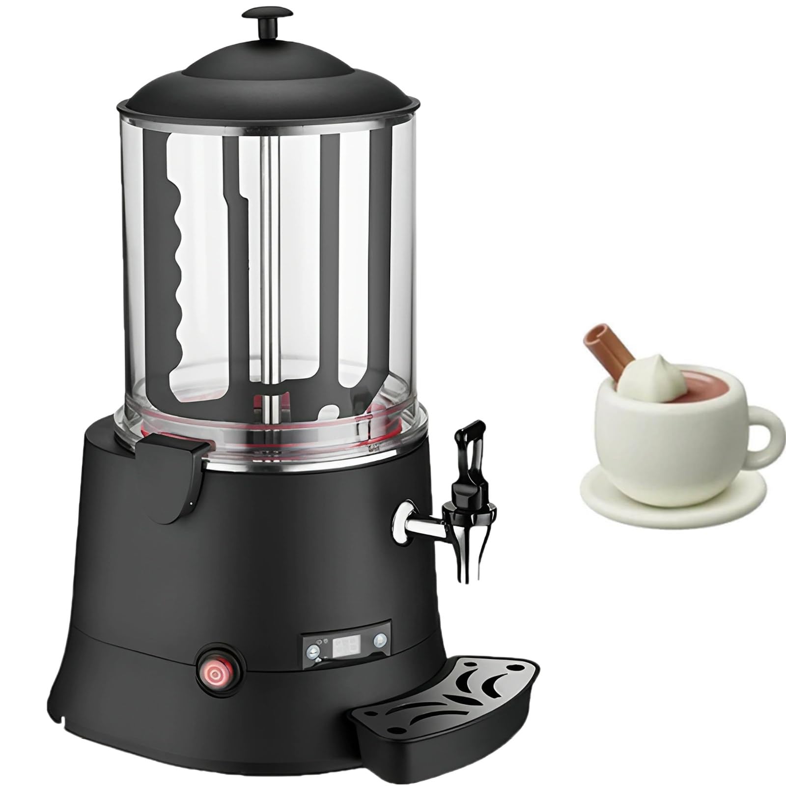 HCZKIUJY Commercial Chocolate and Beverage Heating and Mixing Machine with Faucet for Hot Chocolate, Coffee, and Milk Preparation