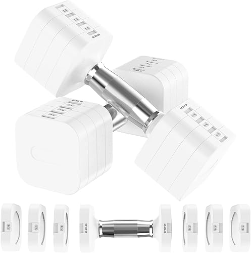 Juego de mancuernas ajustables de 22 libras, mancuernas de peso ajustable con 4 niveles de 4.4 libras, 6.6 libras, 8.8 libras, 11 libras, juegos de