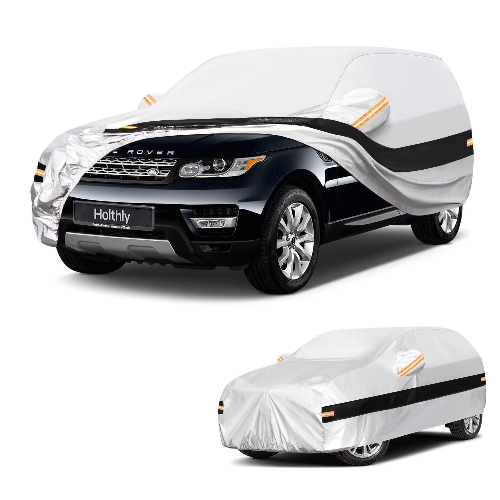 10 Layers SUV Car Cover Custom Fit for Land Rover Range Rover Sport (2005-2026), Waterproof All Weather for Automobiles, Outdoor Full Cover Sun Dust Rain Protection with Cotton. Silver