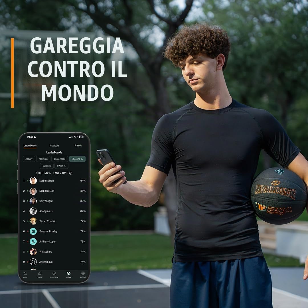 Spalding TF DNA Smart Basketball + App | Kids to Pro | Shoot Track Improve - ‎Taglia 6 + 12M Abbonamento