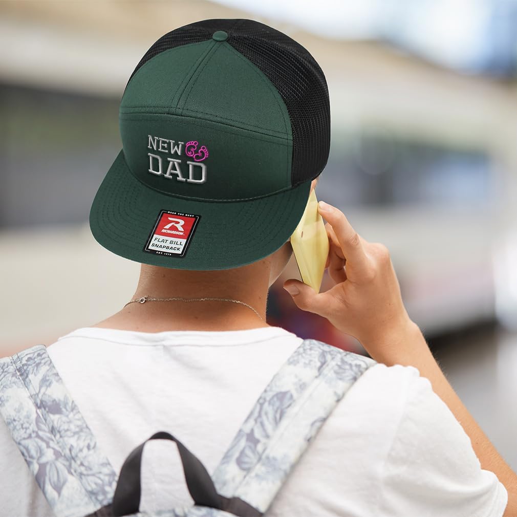 Mesh Cap Hat Snapback Hat New Dad Girl Newborn Father Papa Flat Bill Hat Trucker Cap Hat 7 Panels