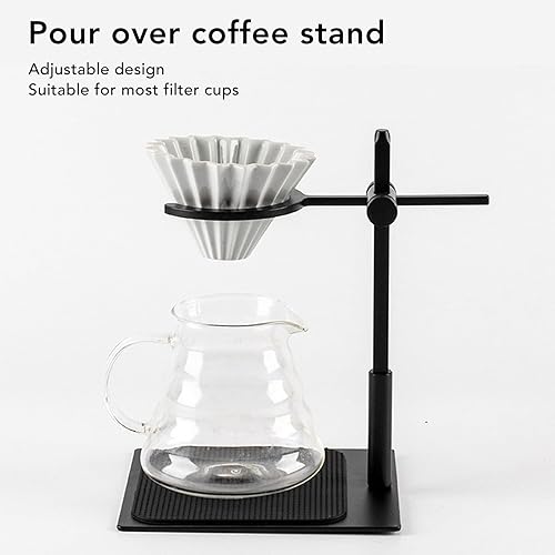 Miniatura 2 de Soporte para gotero de estación de café, con soporte ajustable de aleación de aluminio, cafetera de goteo con filtro de acero inoxidable