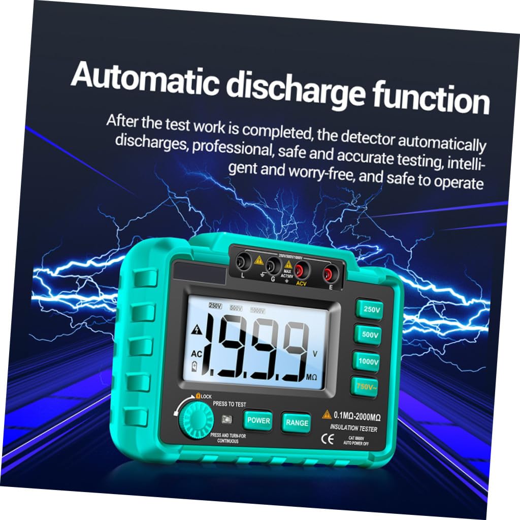 CHILDWEET Backlight Digital Megohm Insulation Resistance Tester High Voltage Output with LED Indicator for Electrical Equipment Testing and Safety Measurement