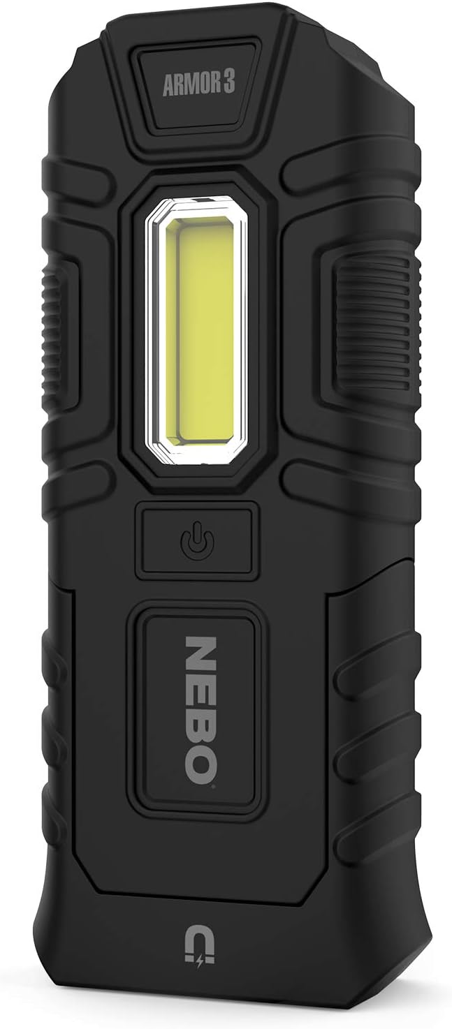 NEBO NB6526 Armor 3, Tough Work Light, Waterproof, Floats, Three Light Modes, Impact Resistant, Magnetic Base, Black