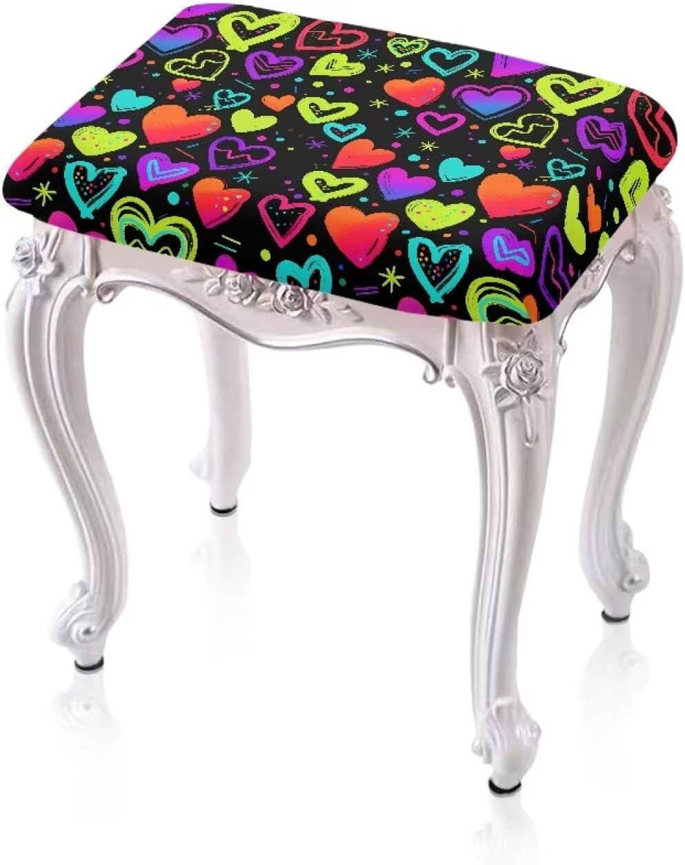 Stretch Rectangle Bar Stool Covers Monstera Deliciosa Saddle Barstool Cover for Counter Height Chairs, Dustproof Vanity Stool Slipcover with Elastic Band for Home Club Pub - 2 Pack