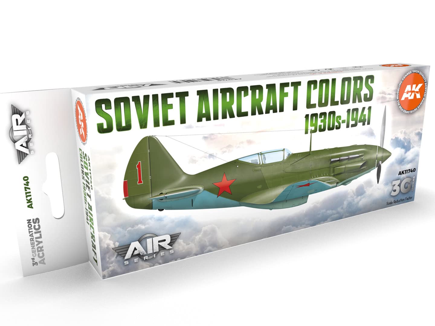 Ak Interactive Blue Ak Acrylics 3Gen Aircraft Set Ak11740 Soviet Aircraft Colors 1930S-1941 Set 3G (8X17ml)