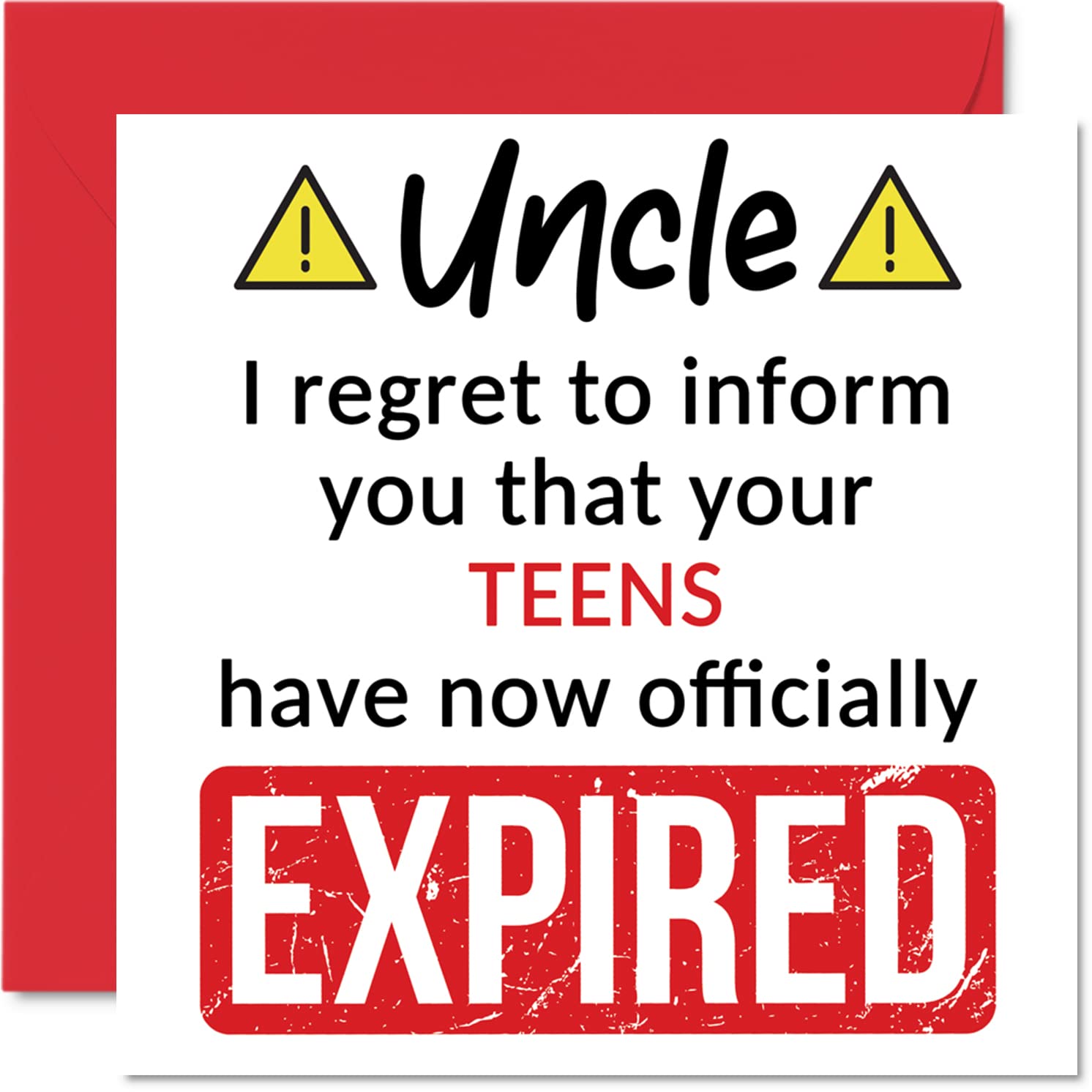 Funny 20th Birthday Cards for Uncle - Your Teens Have Expired - Happy Birthday Card for Uncle from Nephew Niece, 145mm Banter Joke Humour Bday Greeting Cards Gift