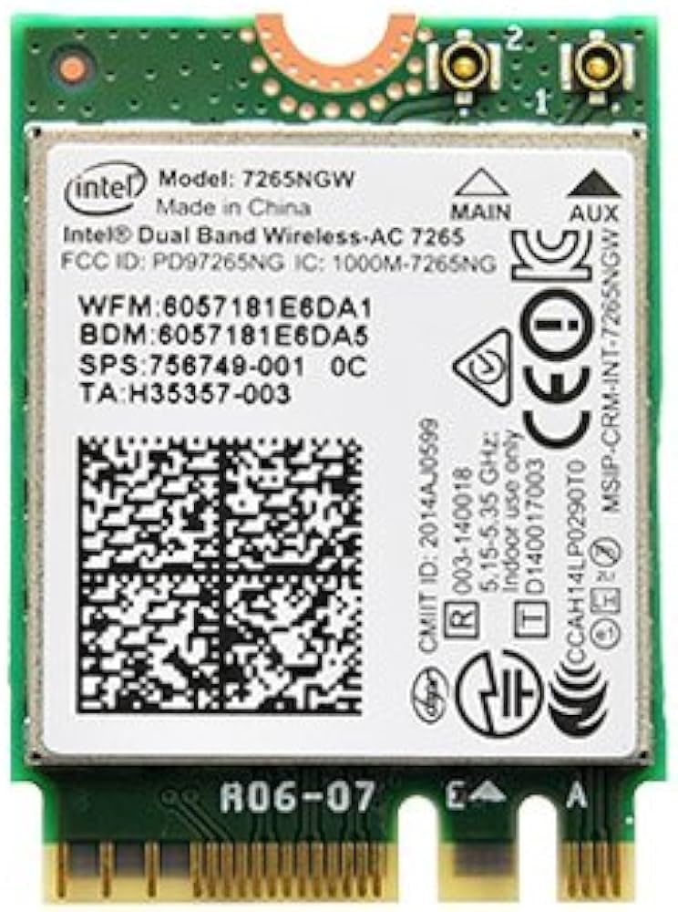 Plugnet | Wireless-AC 7265 Legacy Wi-Fi Adapter for Desktop with Antenna | 867Mbps WiFi with Bluetooth 4.0 | 2.4GHz & 5GHz Network Card | 7265NGW (for only Desktop)