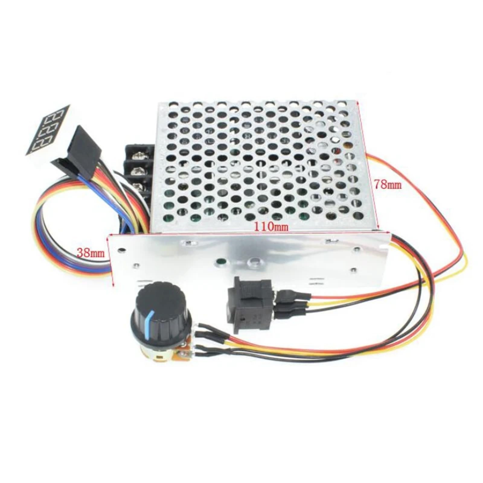 Regolatore di velocità del Motore DC 40A Max 60A 10V-50V Display Digitale 0 ~ Regolabile avanti e Indietro con Guscio in Alluminio