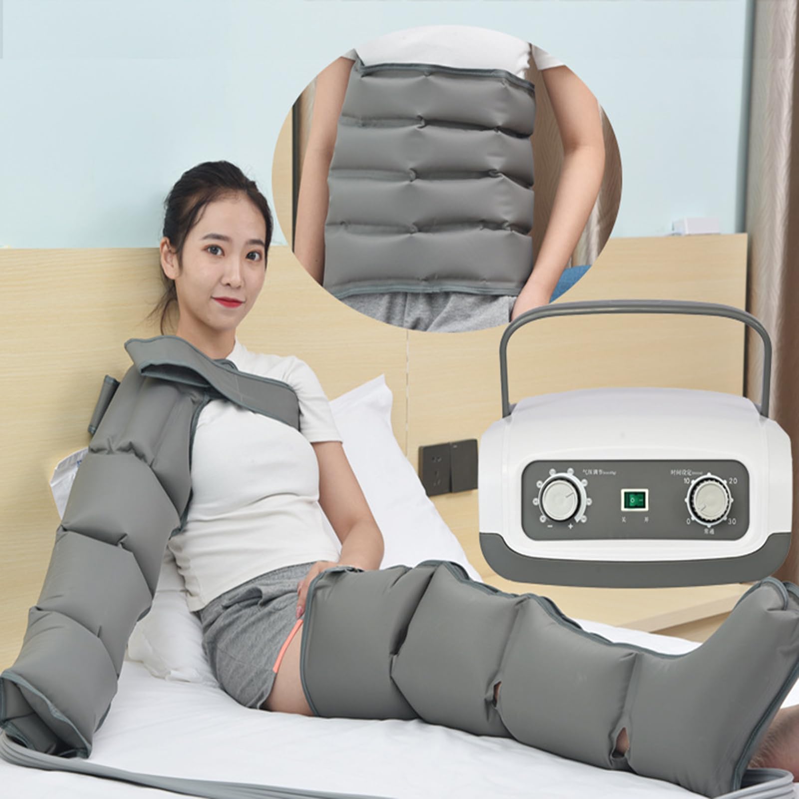 SXSLTSA Leg Compression Massager, Recovery System Compression Boots Leg Massagers for Pain and Circulation Relaxing Foot Calf & Thigh Pressure Massage Machine