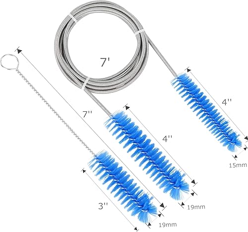 Miniatura 2 de Diámetro del cepillo 0.591 in y 0.748 in, cepillo de limpieza de tubo CPAP, adecuado para la mayoría de tipos de manguera CPAP (azul)