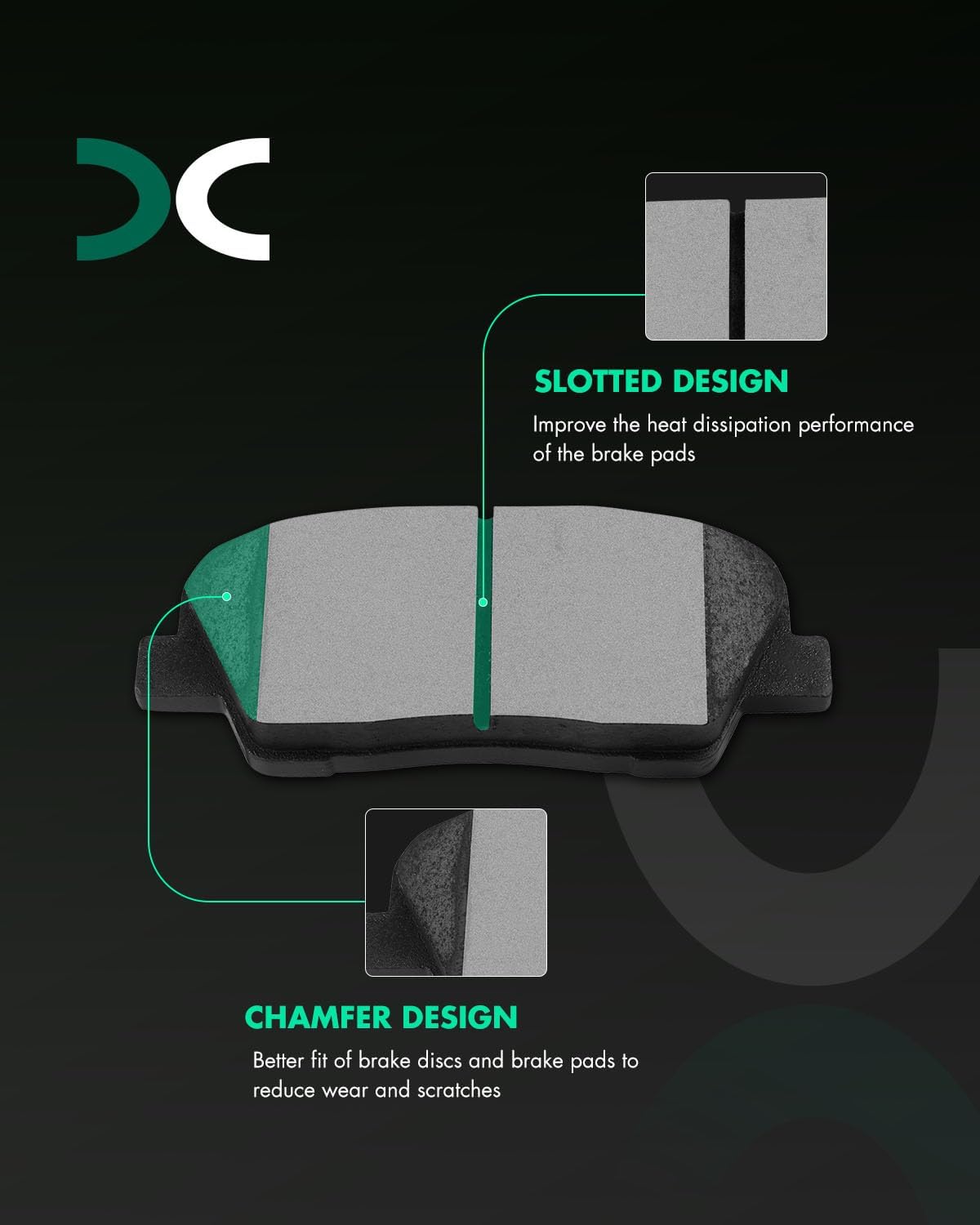 SCITOO D1284 Rear Ceramic Brake Pads Sets w/Hardware Fit For Hyundai For Entourage/For Equus/For Genesis/For Genesis Coupe,For Kia For Borrego/For K900 / For Sedona