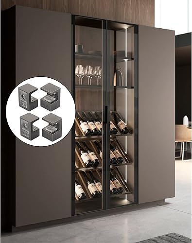 Miniatura 4 de Soporte de estante de vidrio para abrazadera de vidrio, clip de estante ajustable para 0.197-0.315in de grosor, 4 piezas