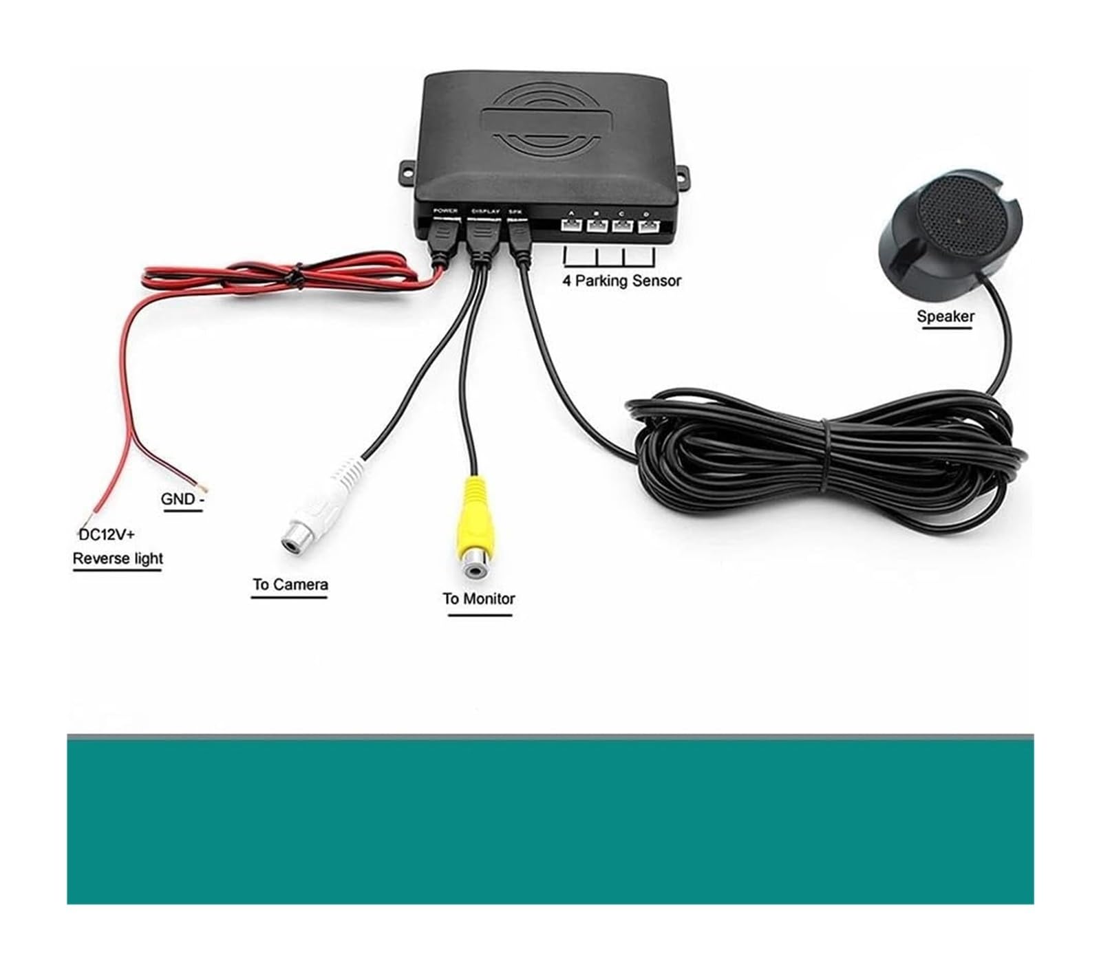 Radar Recul Arrière pour Voiture Capteur Stationnement Vidéo AHD Détecteur Assistance Caméra Surveillance Radar De Recul Voiture(Rouge)