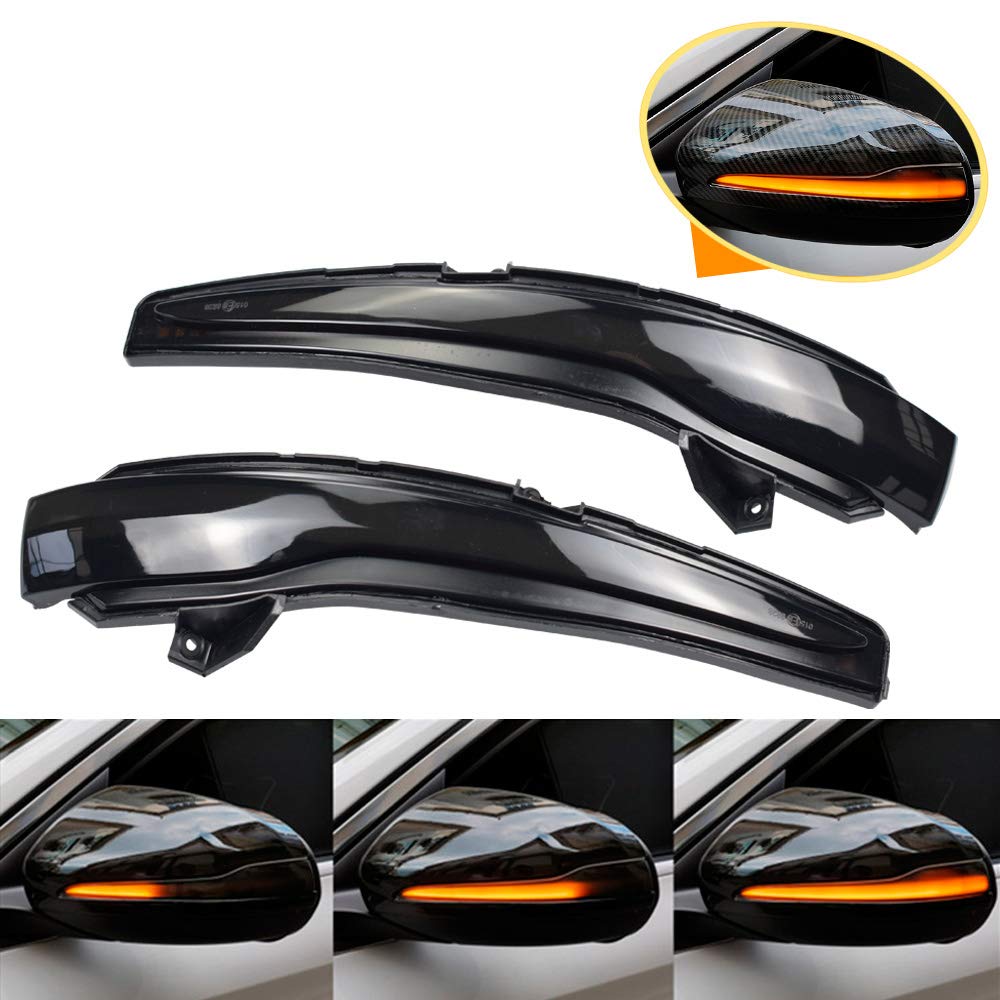 Indicatori di direzione dinamici a LED per specchietti retrovisori laterali per Mercedes-Benz W205 X253 W213 W222 W447 (giallo(nero))