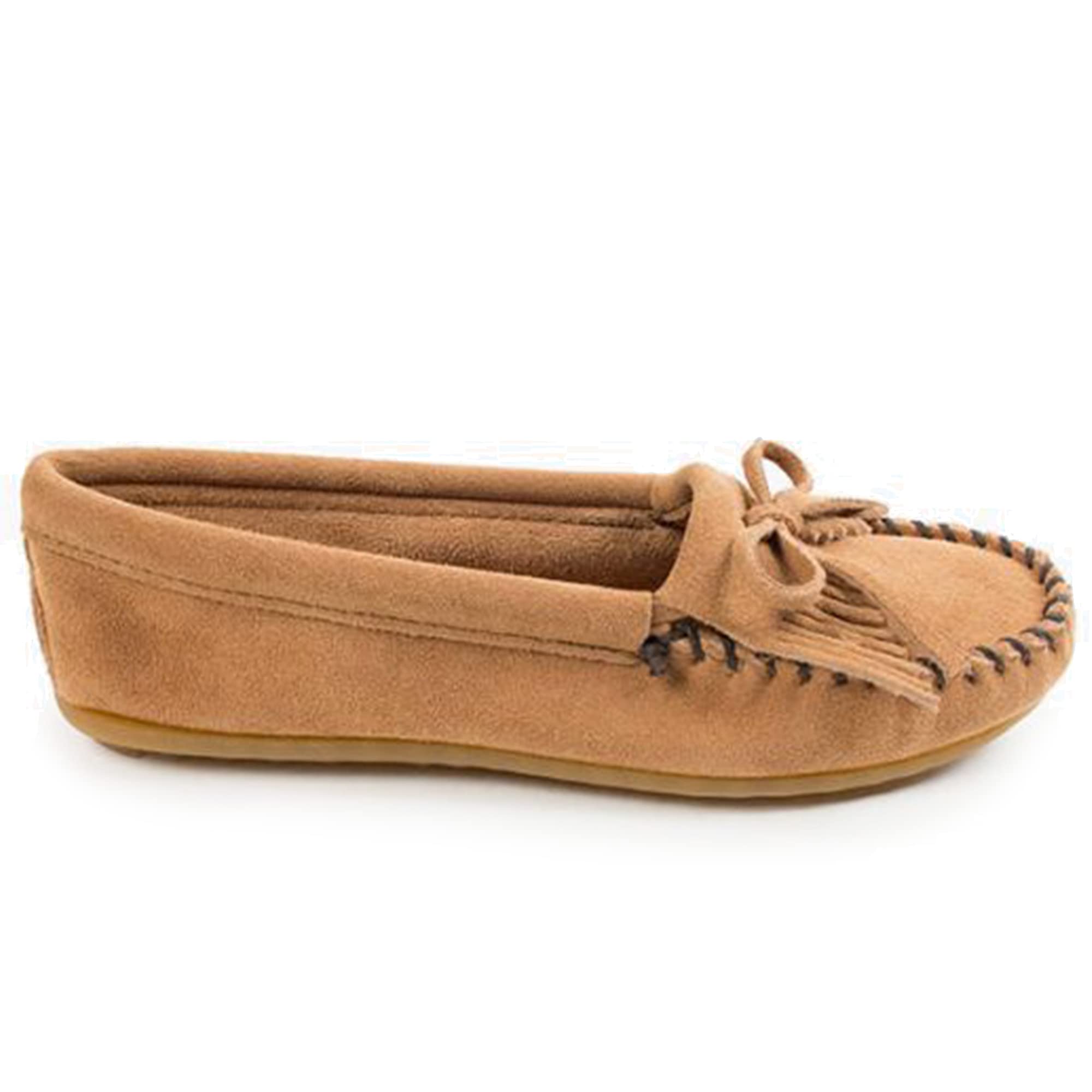 Minnetonka Women's Kilty Suede Moc Moccasins, Taupe, 7.5 UK