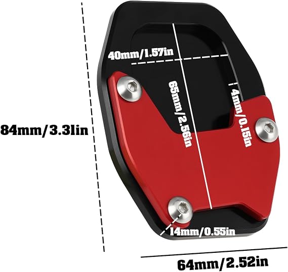 Motorcycle Modified Footrest Widened Anti Slip Pad Aluminum Alloy Compatible with Honda X-ADV 750 NC750X/DCT Forza 750/NS7750, Red