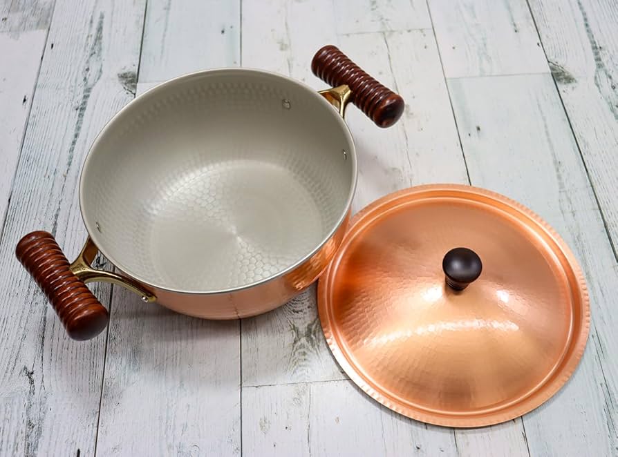 Amazon.co.jp: 新光堂 日本製 純銅 両手鍋 21㎝ 銅楽 まごころ伝心