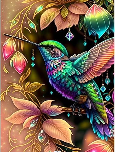 Stalente Kits de pintura de diamantes para adultos, kit de arte de diamante redondo cardenal de taladro completo, pintura 5D con diamantes,