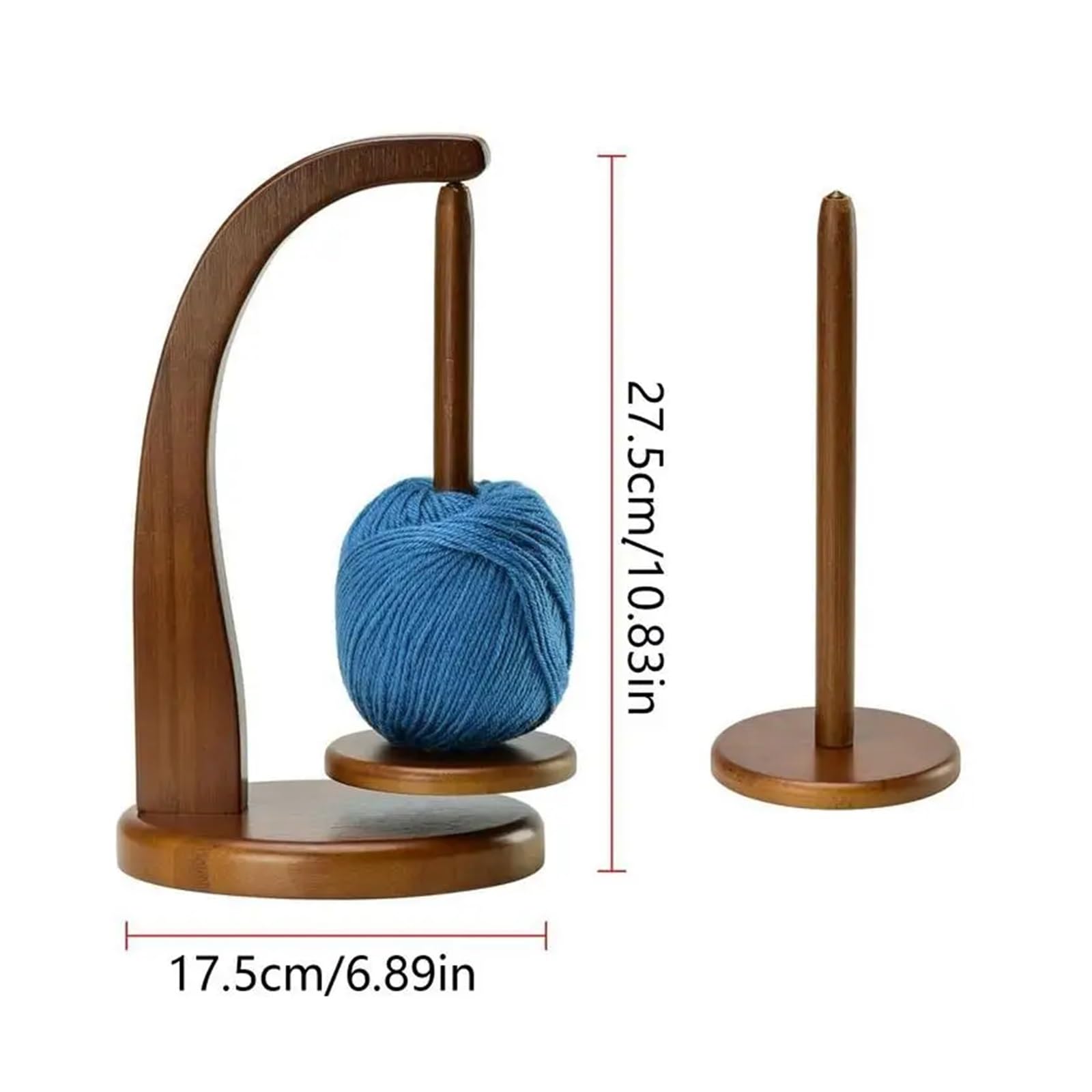 NäHgarn Aufbewahrung Garnhalter aus Holz, Spinn- und Strickwerkzeuge, Häkelgarnhalter, rotierende magnetische Garnspule, Wollknäuelwickler, Rotationsspinner(E)
