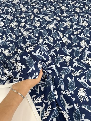 Kikitextiles KTPN-056 Turtle Print Premium Nylon Spandex Fabric - Ultra-Soft & Stretchy 4-Way Stretch Fabric By The Yard - Perfect For Activewear And Swimsuit Fabric thumb #4