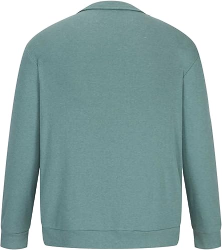 Miniatura 3 de Sudadera de manga larga con cremallera de un cuarto para hombre, manga larga, ligera, cuello alto falso, cómoda, para golf y correr