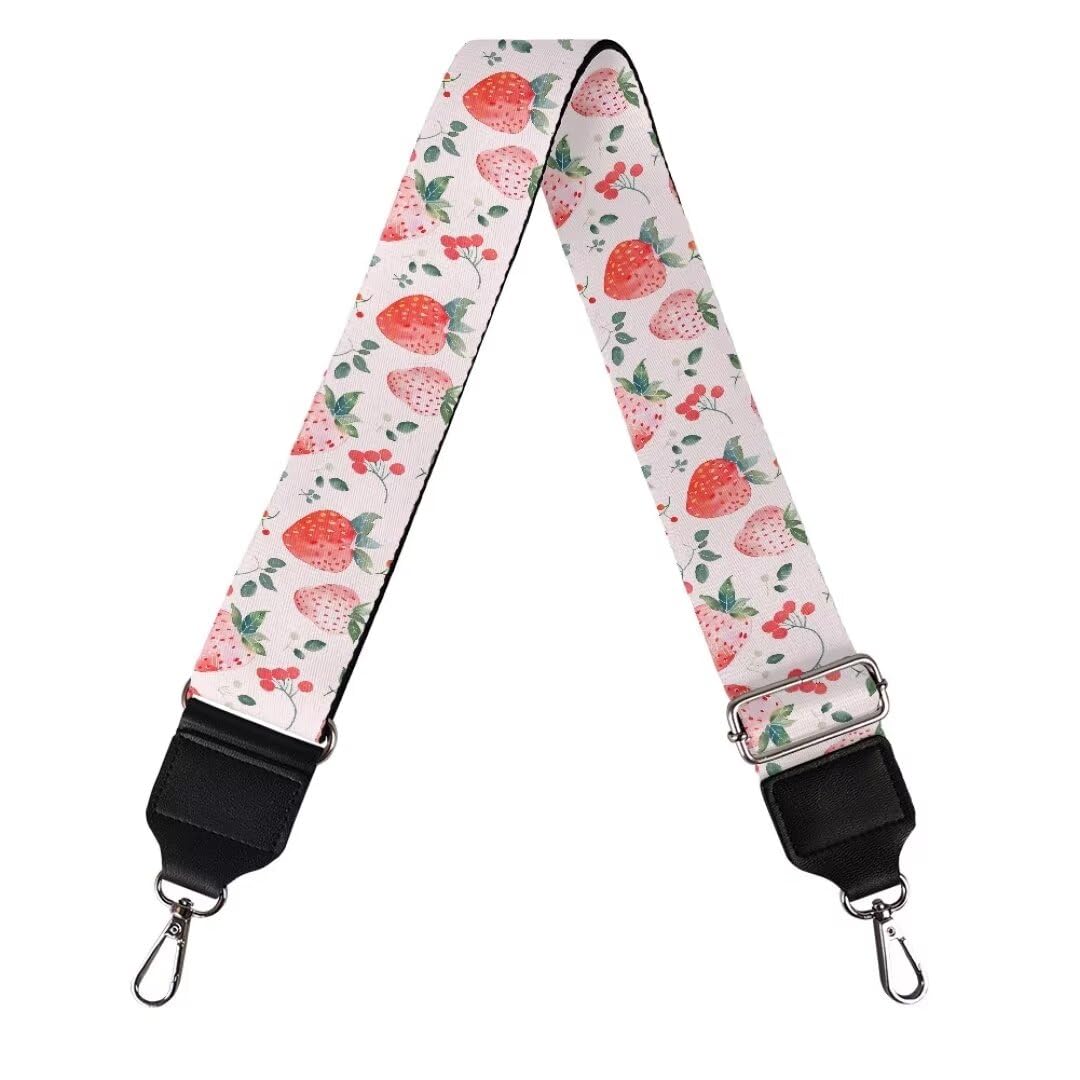 Coldinair Strawberry Luggage Straps Bag Strap Wide Adjustable Belt Travel Accessories Suitcases Bags Straps, Purse Straps Replacement Crossbody