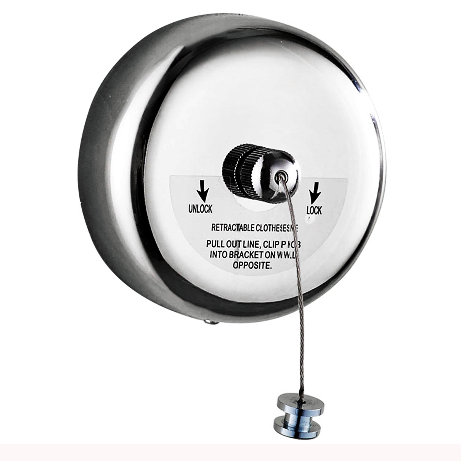 Retractable and Adjustable Washing Line Clothesline 9.2 Feet (Silver)