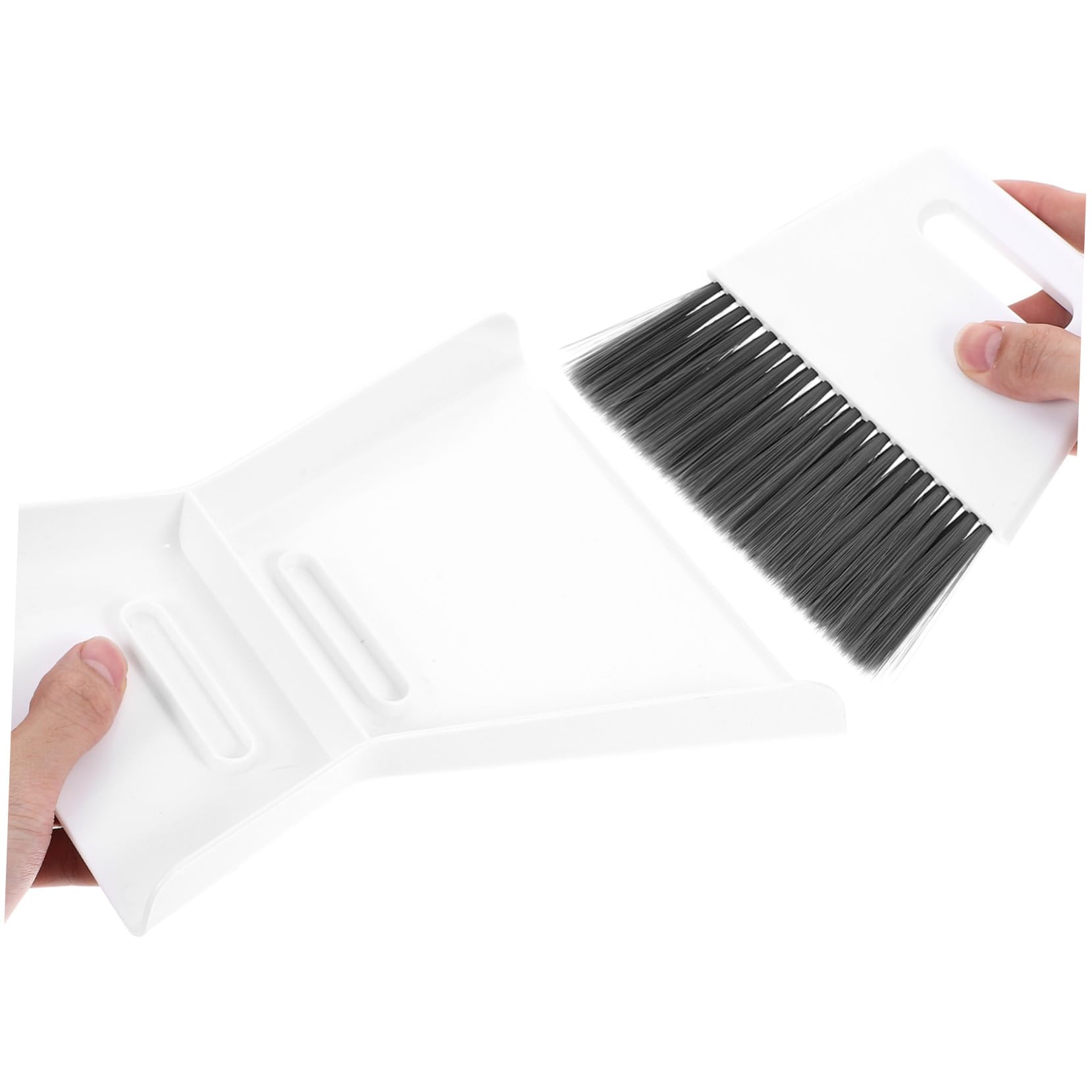 Yardenfun 1 Set Hand Broom Dustpan Plastic Handheld Broom Keyboard Dust White