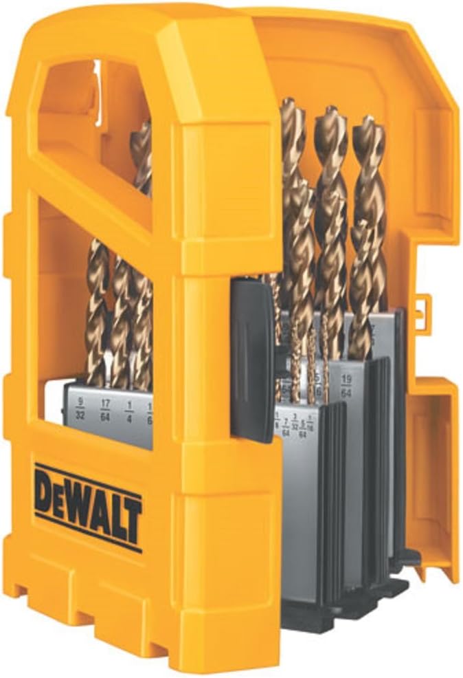 DEWALT DW1959 19 Piece Gold Ferrous Oxide Pilot Point Twist Drill Bit