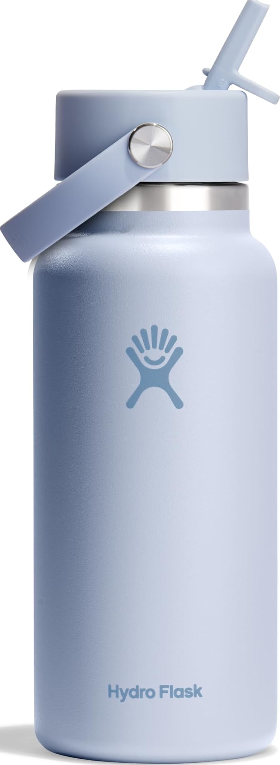 Wide Mouth Water Bottle 946 ml (32 oz) - Vacuum Insulated Stainless Steel Water Bottle with Flex Straw Cap - Surf