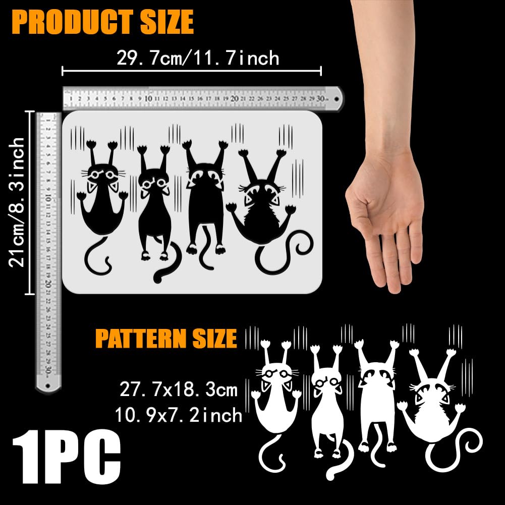 FINGERINSPIRE Pochoir Peinture Chien Et Chat 21x29.7cm Empreintes