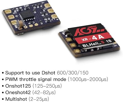 2PCS AGFRC Mini 4A ESC Brushless DSHOT600 BLHeli_S 1S Lipos Super Micro Electronic Speed Controller for RC FPV QAV Drone Multirotor Quadcopter