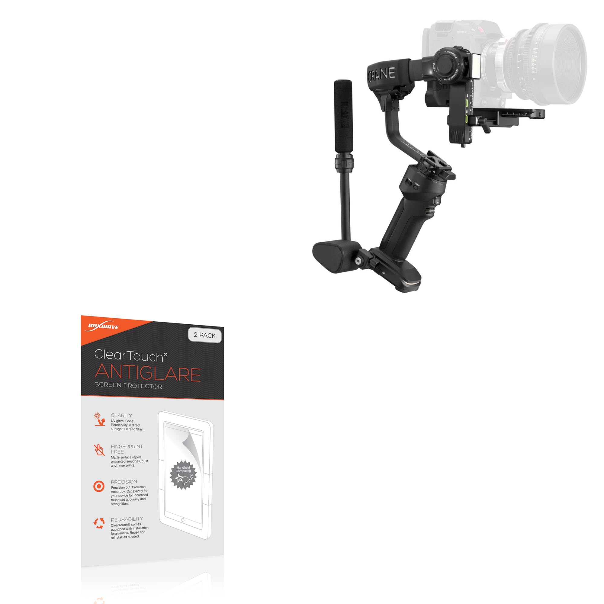 BoxWave Screen Protector Compatible With Zhiyun Crane 4 - ClearTouch Anti-Glare (2-Pack), Anti-Fingerprint Matte Film Skin