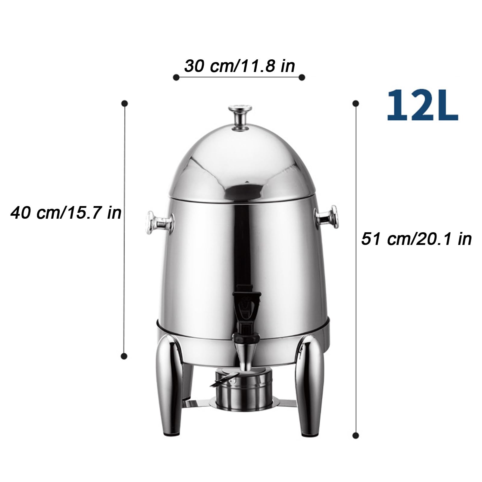 Cubo de jugo comercial de acero inoxidable, dispensador de bebidas frías de 12 litros con calefacción eléctrica para fiestas en el hogar y eventos