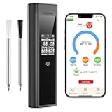 Smart Wireless Meat Thermometer Digital, 2 Probes, Advanced Bluetooth Food Thermometer for Cooking, IP67, Real-Time Monitoring & Smart Alerts for BBQ, Grill, Oven, Smoker, Kitchen Gifts for Christmas