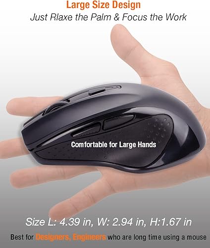 Miniatura 5 de INNOMAX - Mouse inalámbrico USB C, mouse ergonómico de gran tamaño y recargable con adaptador USB C a USB A 3.0 para MacBook Pro 2021, MacBook Pro,