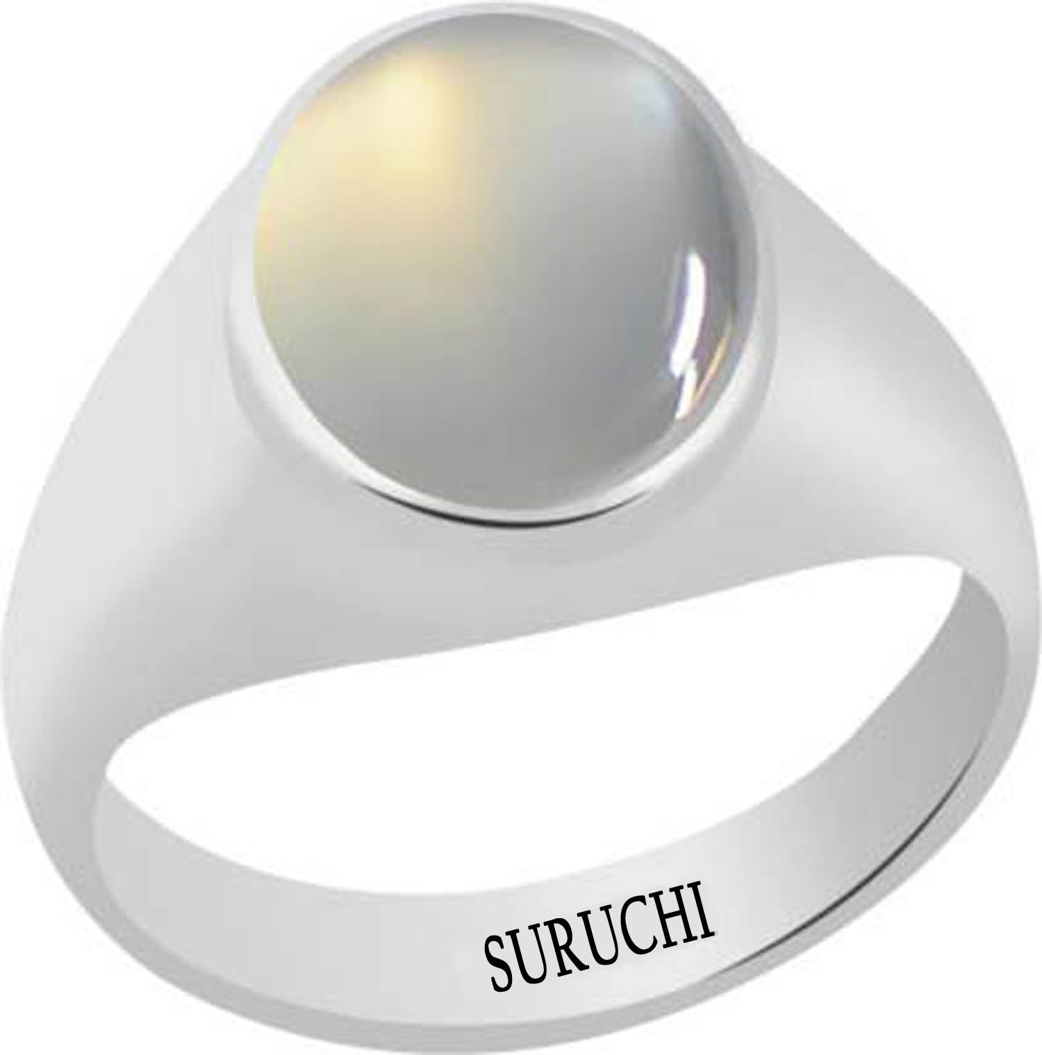 Suruchi Gems & Jewels Sterling Silver Moonstone/Chandrakant Mani 3.25 Ratti or 3 Carat Astrological Gemstone Bis Hallmark 92.5% Ring for Men & Women (B08W9Q6N65) Amazon Price History, Amazon Price Tracker