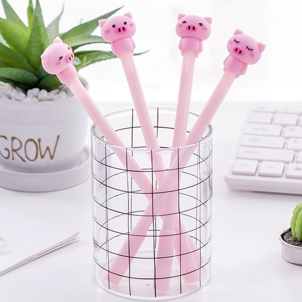 Ranvi 12 PCS Gel Ink Pens Student Stationery Office Home Office School Decoration Supplies(Pig) - Image 3