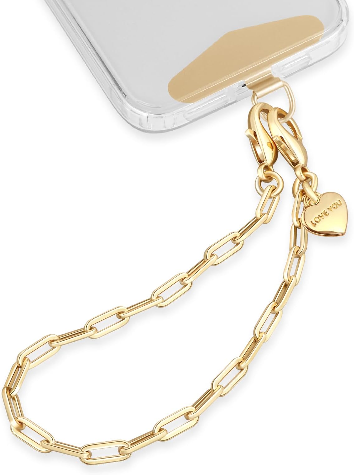 ROCONTRIP Phone Wrist Strap, Metal Mobile Phone Lanyard for Women Girls, Metal Chain with Tether Tab Wrist Strap for iPhone