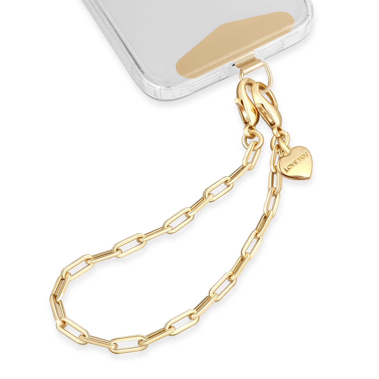 ROCONTRIP Phone Wrist Strap, Metal Mobile Phone Lanyard for Women Girls, Metal Chain with Tether Tab Wrist Strap for iPhone