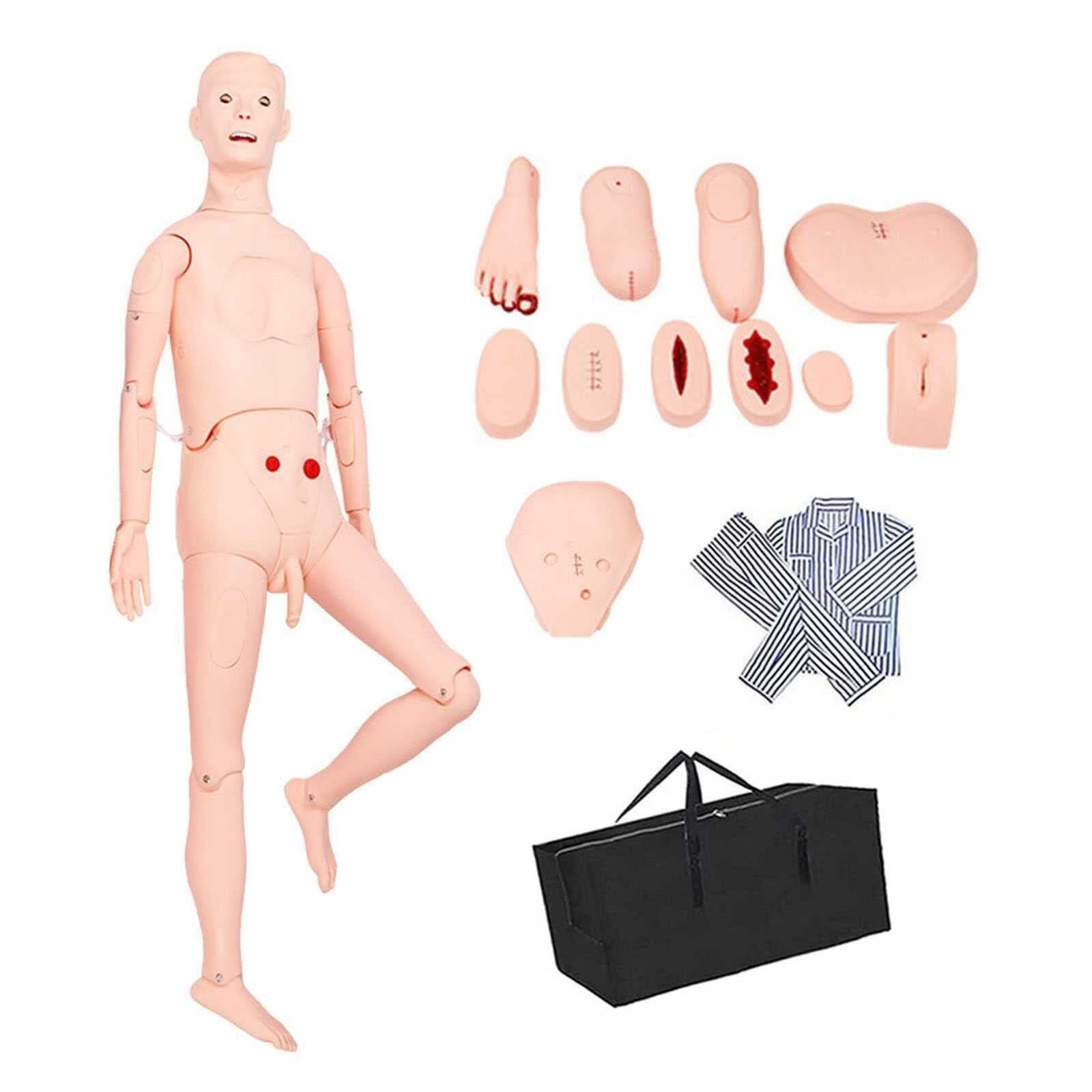 HEQIM Demonstration Manikin Training CPR Simulator, Multifunctional Nursing Training Manikin, PVC Anatomical Manikin, Nursing Training Body Care Simulator Manikin 170cm