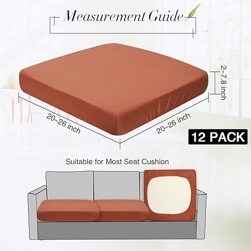 Miniatura 2 de Newwiee 12 fundas elásticas para cojín para sofá, patio, exterior, repuesto impermeable para sofá, fundas individuales de sofá, fundas protectoras