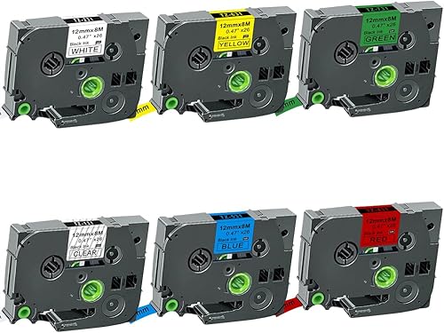 Miniatura 6 de Paquete de 4 cintas de repuesto para Brother TZe-231 de 0.472in, 0.47 pulgadas, color negro sobre blanco, cinta laminada compatible para