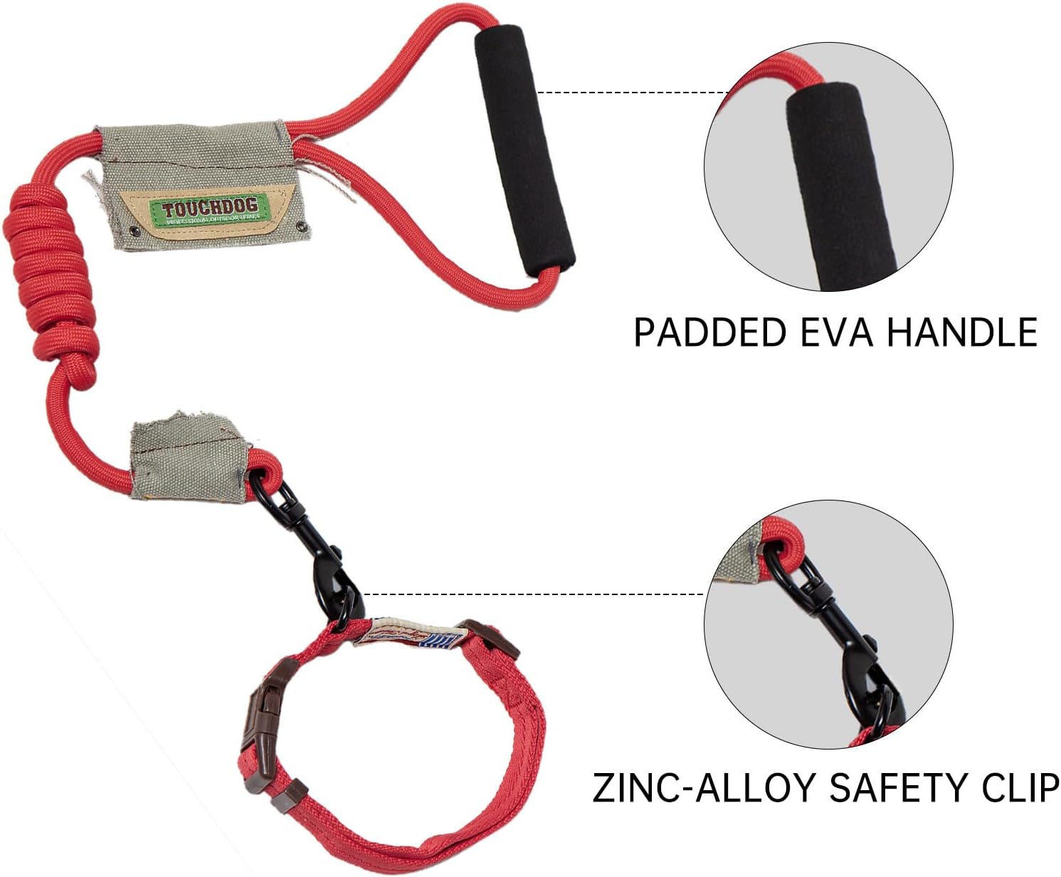 Touchdog Outdoor Reflective Dog Harness and Leash Set, No Pull Adjustable Nylon Dog Harness for Small Medium Dogs, Lightweight Breathable Training Walking Gear (Red, M)
