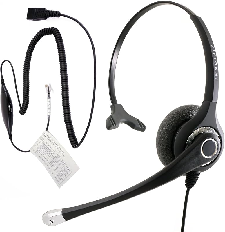 Desk phone headset - Superb Sound Professional Monaural corded phone headset Compatible with Polycom, Cisco,Avaya/Lucent, Nortel,Polycom,Samsung,Mitel and Most IP Phones