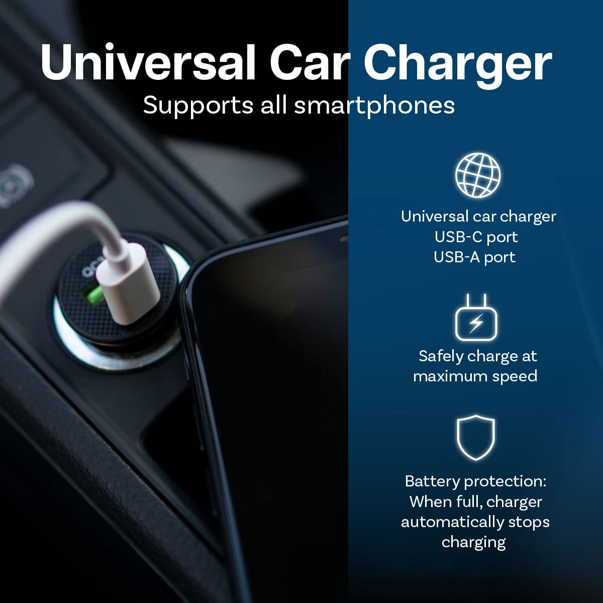 MMOBIEL Chargeur Telephone Voiture Double USB-C et USB-A - Adaptateur Mini  Allume-Cigarette 36W à 2 Ports
