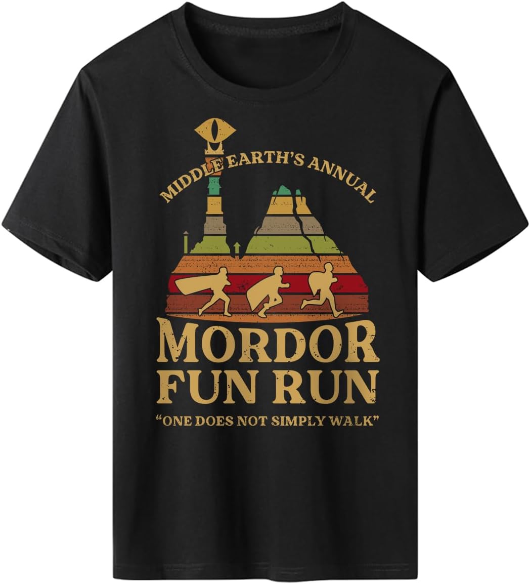 Middle Earth's Annual Mordor Fun Run one Does not Simply Walk T-Shirt for Men